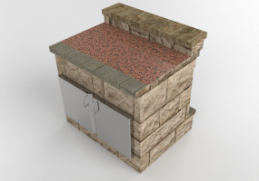 3D Furniture - Stone kitchen cabinet - Belgard