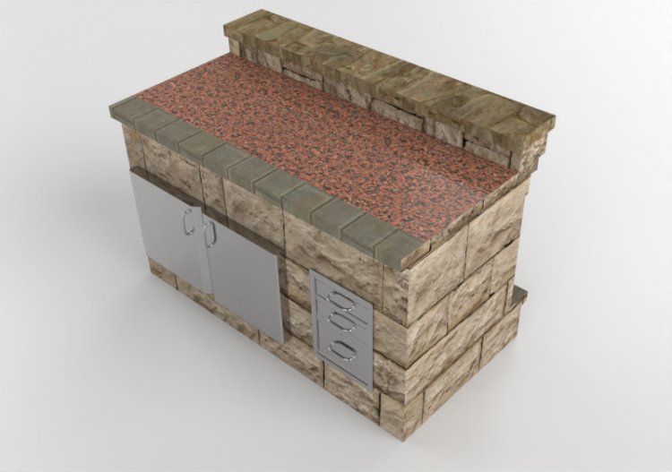 3D Furniture - Stone kitchen cabinet - Belgard - ACCA...