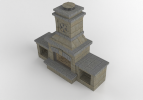 Foyers et Cheminées 3D - Cheminée en pierre - Belgard - Brighton - Set CM BS
