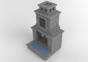 Chimneys and chimney pots 3D - Stone fireplace - Belgard - Cordova