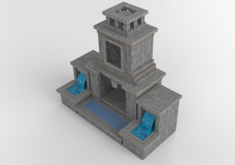 Chaminés e Cumeeiras 3D - Lareira em pedra - Belgard -...