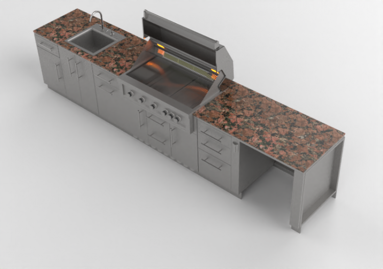 3D Kitchens - Full kitchen with appliances - Sunstone -...