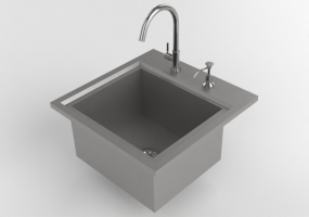 3D Spülbecken - Spülbecken aus Metall - Sunstone - B PS21