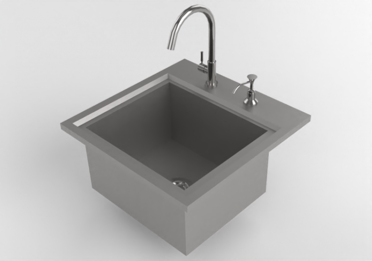 3D Spülbecken - Spülbecken aus Metall - Sunstone - B PS21 -...