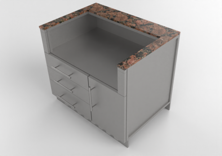 Muebles 3D - Mueble de cocina modular con BBQ - Sunstone -...