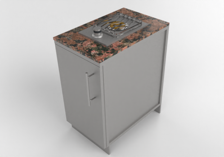 Muebles 3D - Mueble de cocina modular con cocina a gas -...