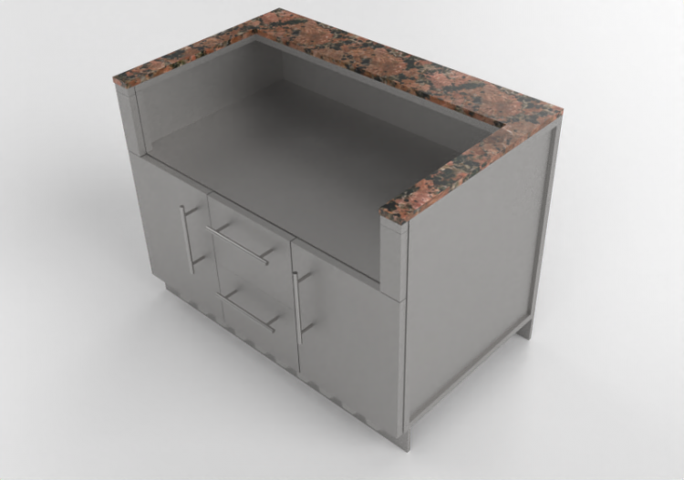Muebles 3D - Mueble de cocina modular con BBQ - Sunstone -...