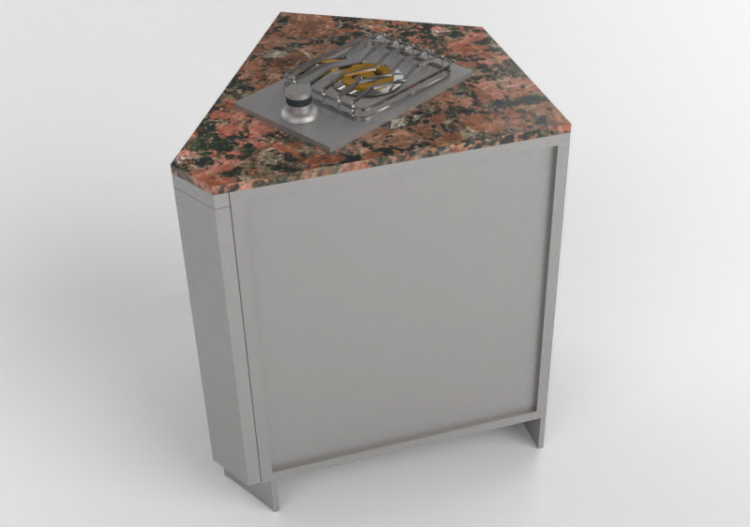 Meubles 3D - Meuble de cuisine modulaire avec plaque de...