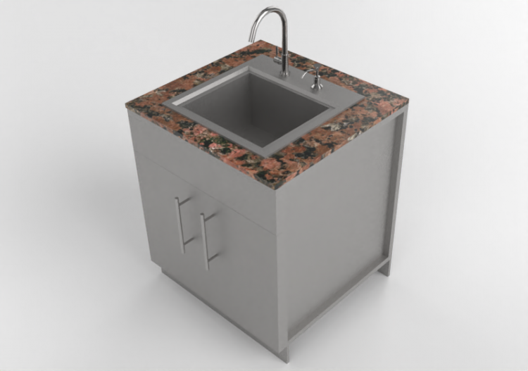 Móveis 3D - Móvel para cozinha modular com pia - Sunstone -...