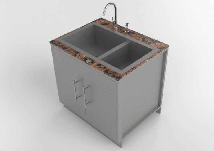 3D Furniture - Modular kitchen cabinet with sink - Sunstone...
