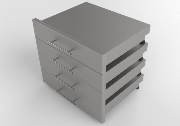 3D Furniture - Metal drawer - Sunstone - DE SD30 X4 - ACCA...