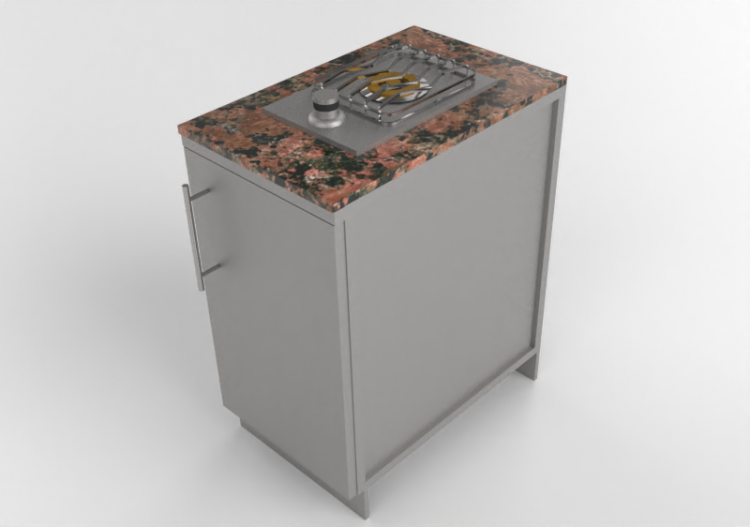 Móveis 3D - Móvel para cozinha modular com fogão a gás -...