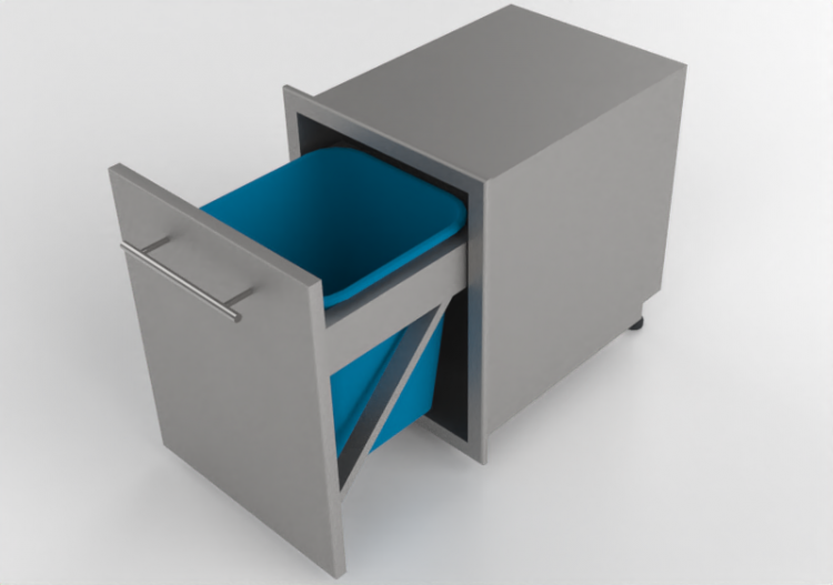 3D Furniture - Metal waste drawer - Sunstone - DE TRD18 -...