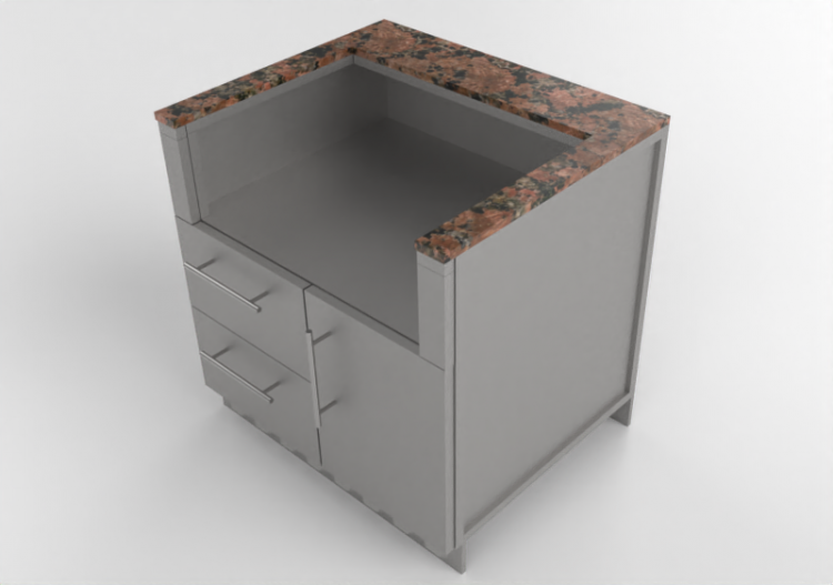 Muebles 3D - Mueble de cocina modular con BBQ - Sunstone -...