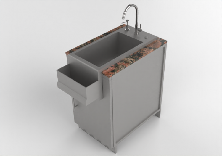 3D Furniture - Modular kitchen cabinet with sink - Sunstone...