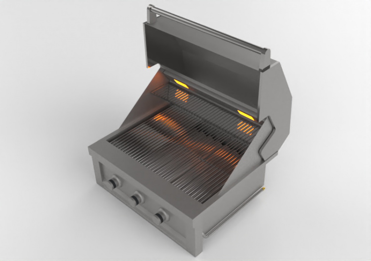 3D Haushaltgeräte - Barbecue aus Stahl - Sunstone - RUBY3B...