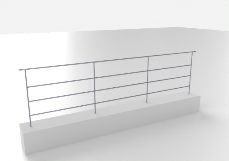 3D Geländer - ringhiera lineare b - ACCA software