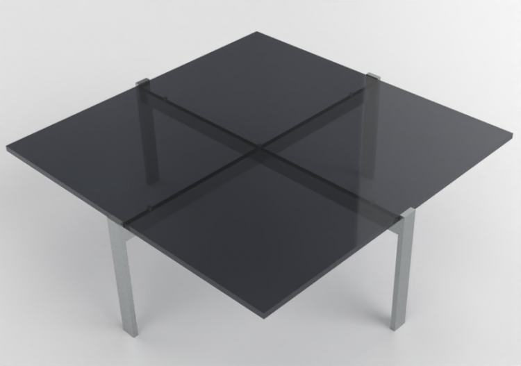 3D Tables - Square table - Fritz Hansen - PK65 - ACCA...
