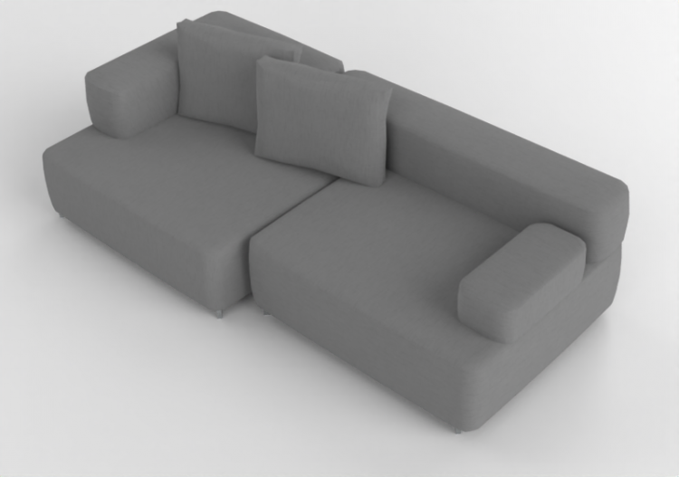 3D Sofa - Fabric Sofa - Fritz Hansen - Alphabet - PL240-3 -...