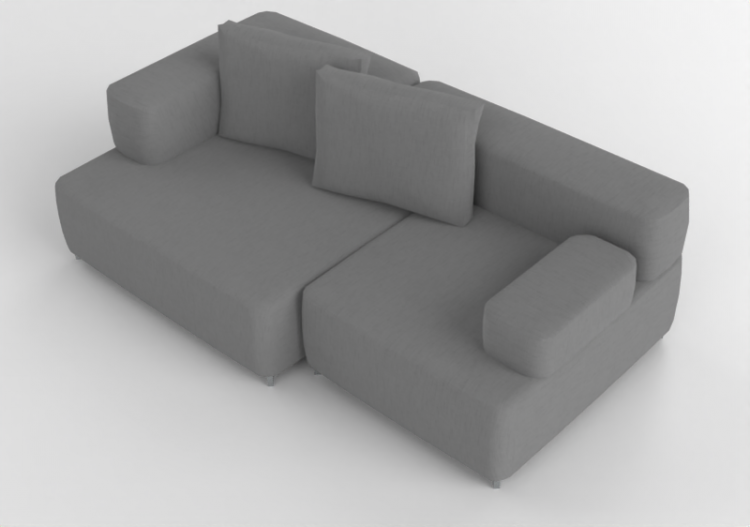 3D Sofa - Fabric Sofa - Fritz Hansen - Alphabet - PL210-1 -...