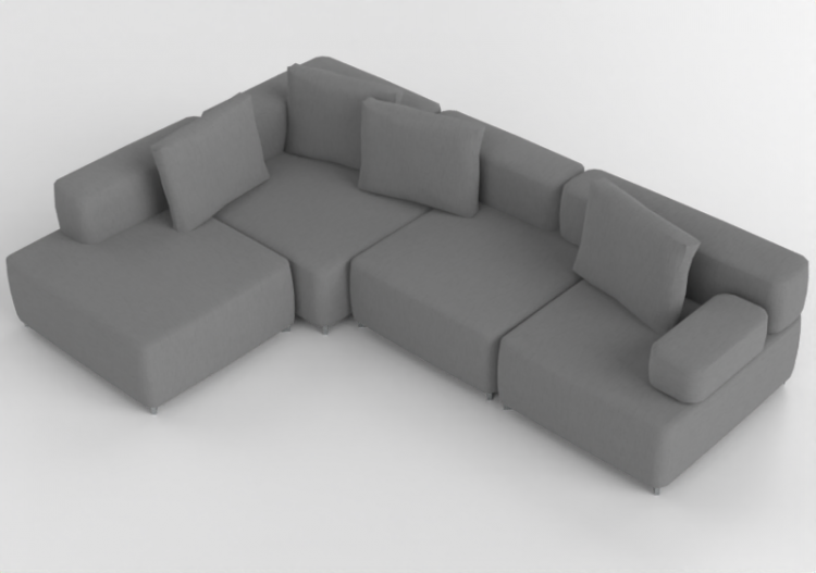 3D Sofa - Fabric Sofa - Fritz Hansen - Alphabet - PL300-3 -...