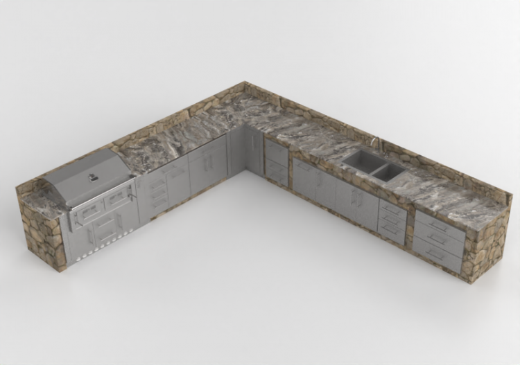 Cozinhas 3D - Cozinha completa com eletrodomésticos -...
