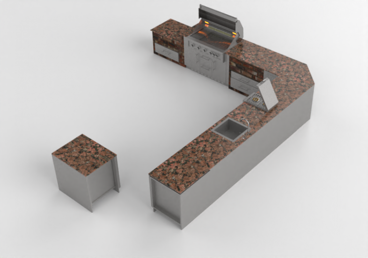 3D Kitchens - Full kitchen with appliances - Sunstone -...
