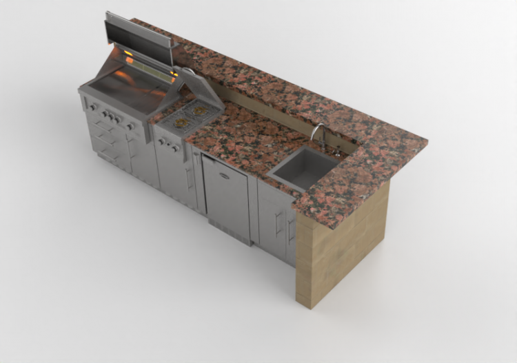 3D Kitchens - Full kitchen with appliances - Sunstone -...