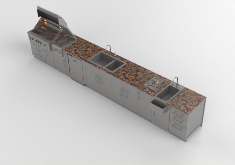 Cozinhas 3D - Cozinha completa com eletrodomésticos -...
