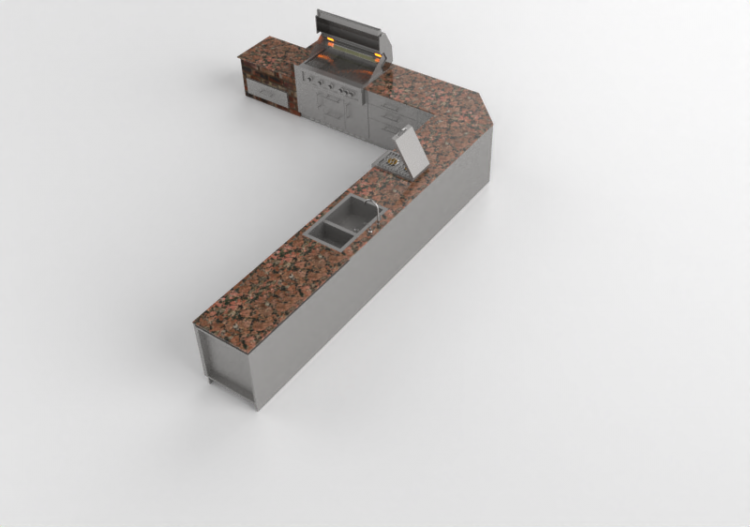 Cozinhas 3D - Cozinha completa com eletrodomésticos -...