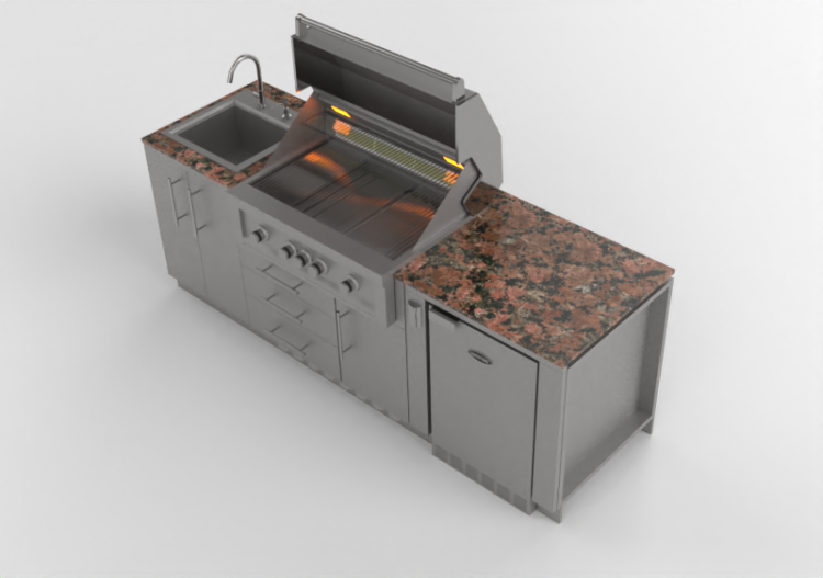 3D Kitchens - Full kitchen with appliances - Sunstone -...
