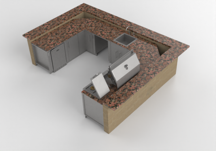 3D Kitchens - Full kitchen with appliances - Sunstone -...