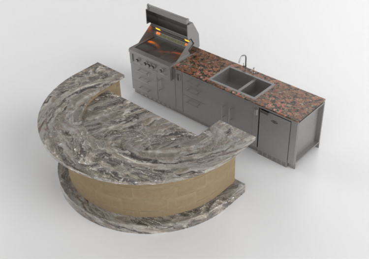 Cuisine 3D - Cuisine complète avec appareils...