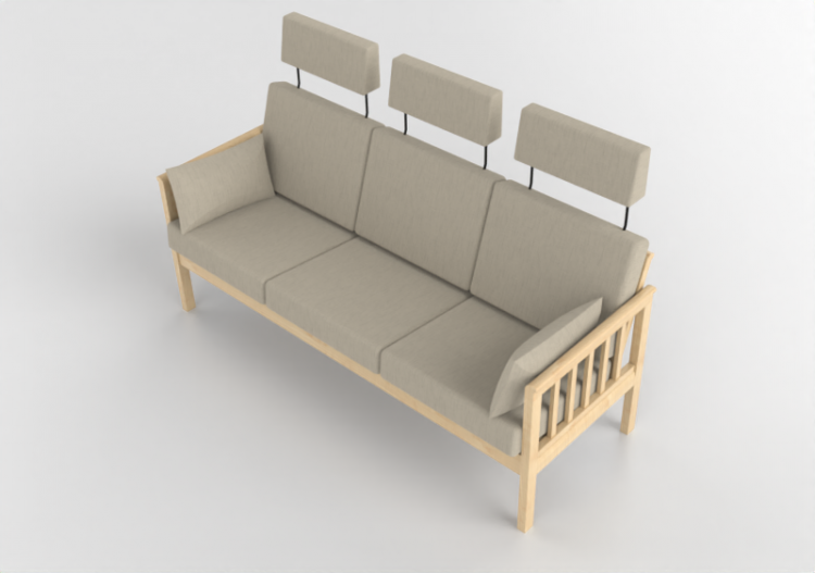 3D Sessel und Sofas - Sofa aus Stoff - Nordic Care - Rib...