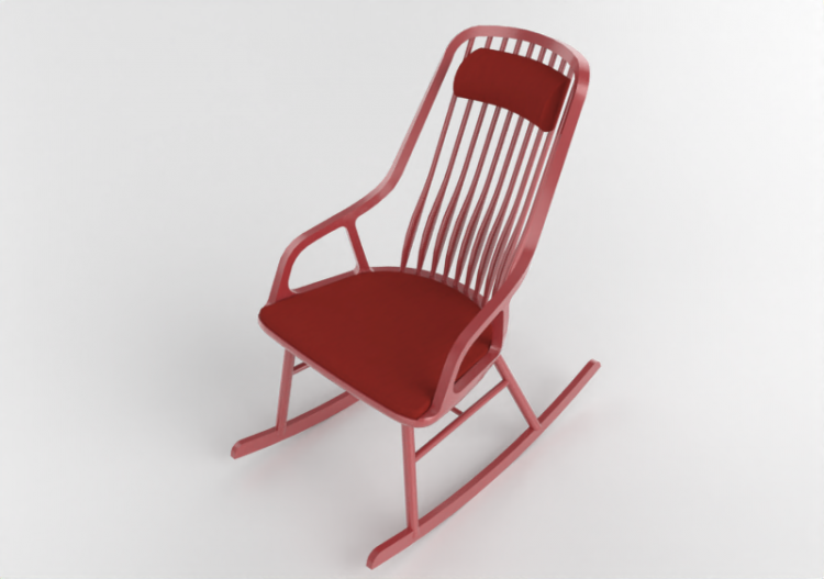 Chairs and Sofas 3D - Armchair in lacquered wood - Nordic...