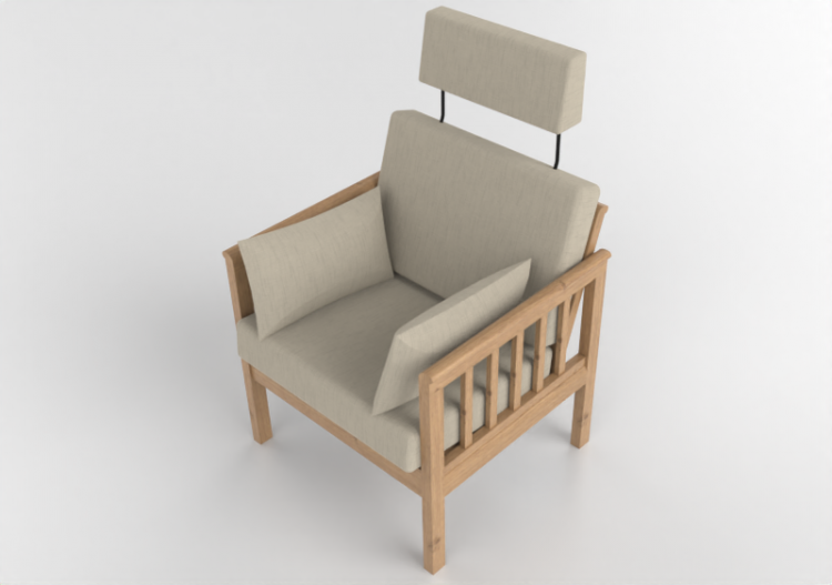 Divans 3D - Fauteuil en tissu - Nordic Care - Rib 570-1 -...