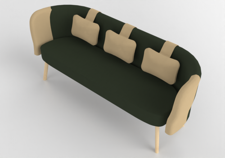 Poltronas y Sofás 3D - Sofá de tela - Nordic Care - Humlan...