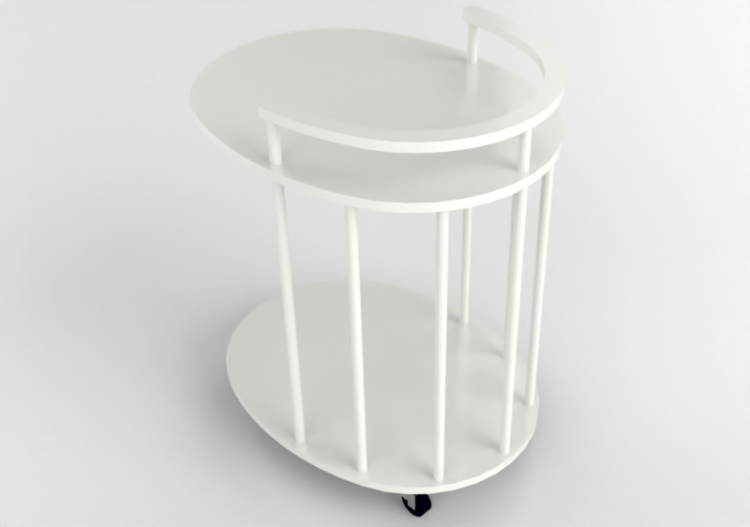 Accessori 3D - Carrello in legno laccato - Nordic Care -...