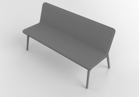3D Benches - Bench with upholstered seat - Allermuir - Axyl Bench - AXLB16U2