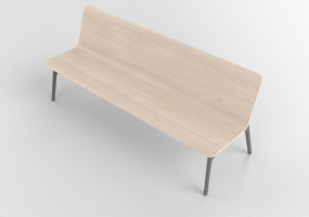 3D Benches - Bench with wooden seat - Allermuir - Axyl Bench - AXLB20