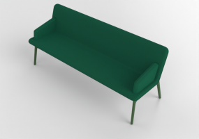 3D Benches - Fully upholstered bench - Allermuir - Axyl Bench - AXLBA20U3