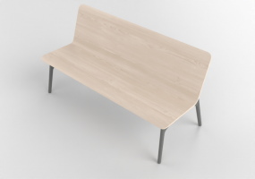 3D Benches - Bench with wooden seat - Allermuir - Axyl Bench - AXLB16