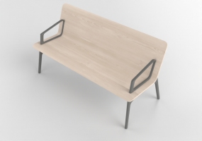 3D Sitzbänke - Bank mit Holzsitzfläche - Allermuir - Axyl Bench - AXLBA16