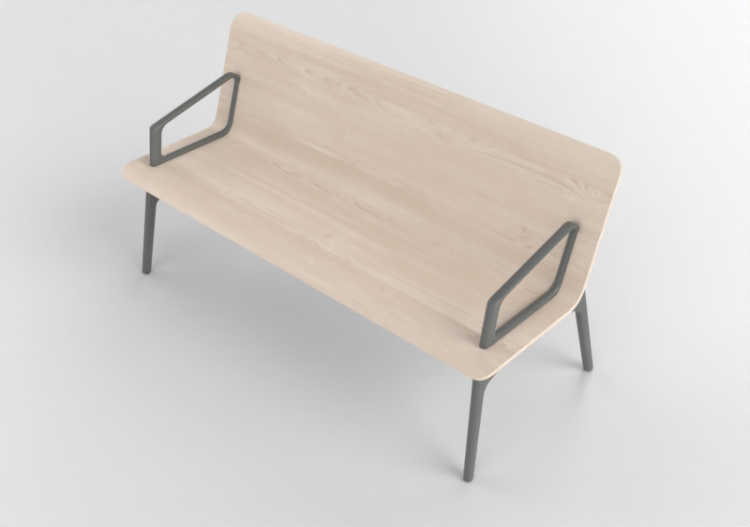 Panche 3D - Panca con seduta in legno - Allermuir - Axyl...