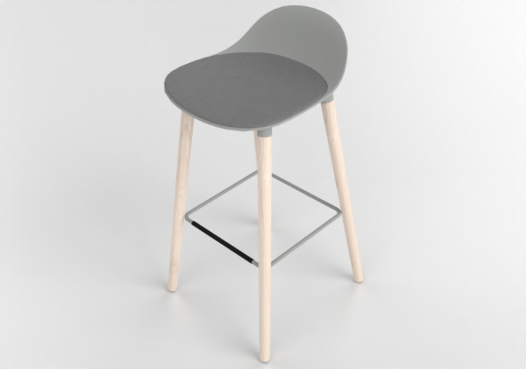 3D Chairs - Stool with upholstered seat - Allermuir - Kin -...