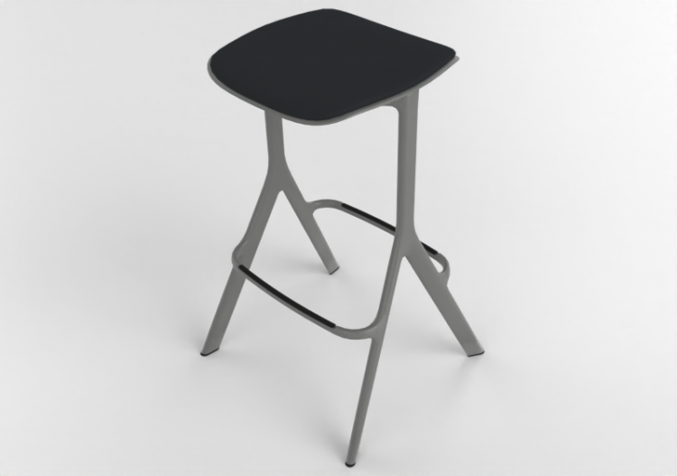 3D Chairs - Stool with upholstered seat - Allermuir - Axyl...