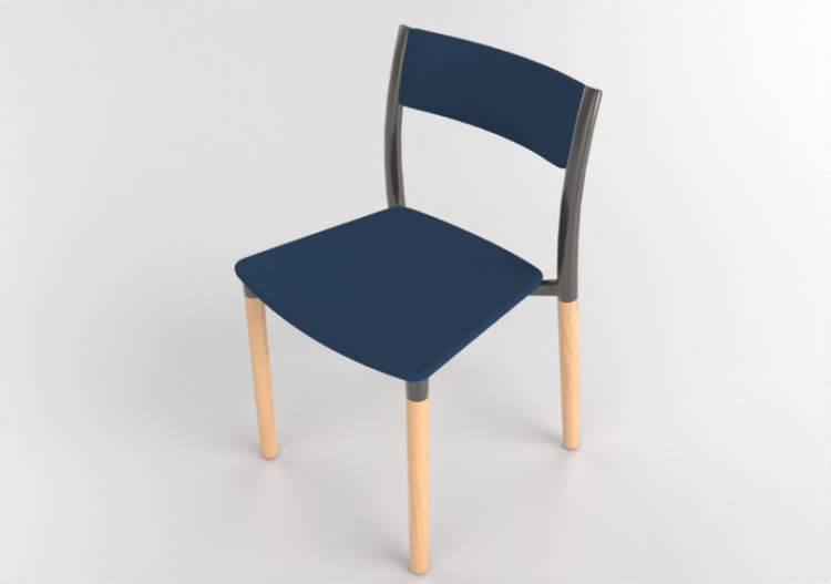 3D Chairs - Chair with upholstered seat and back -...