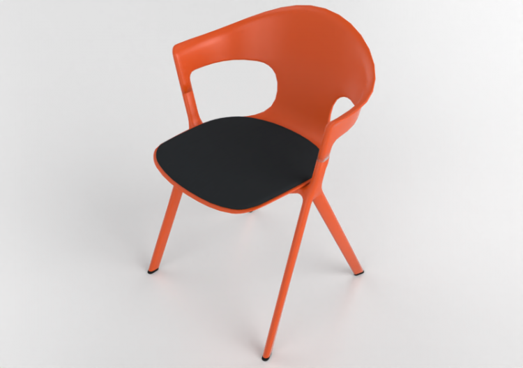 3D Chairs - Armchair with upholstered seat - Allermuir -...
