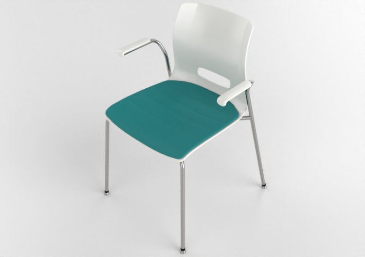 3D Chairs - Chair with upholstered seat - Allermuir -...