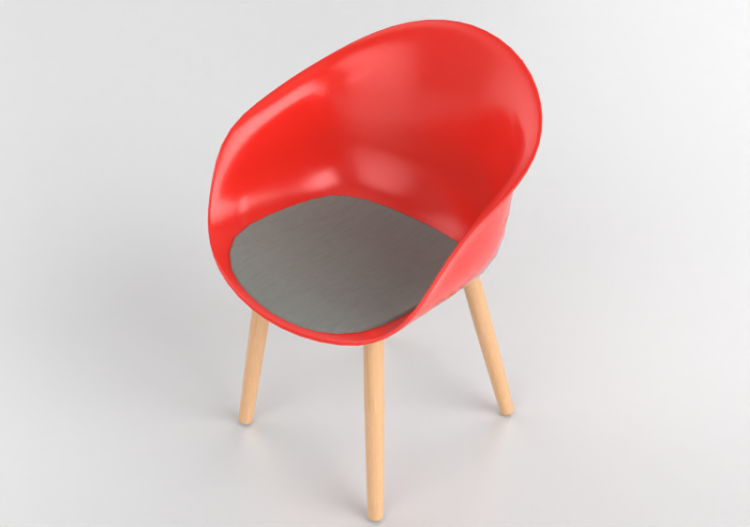 3D Chairs - Chair with upholstered seat - Allermuir - Kin -...